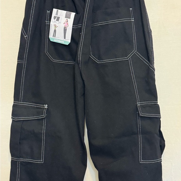 B-213 Simple Society NWT Black Super High Rise Straight Leg Cargo Pants Size 17 - Picture 8 of 14